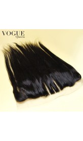 8A Grade Human Virgin Hair Straight 13x4 Lace Frontal Closure With Baby Hair,Natural Color